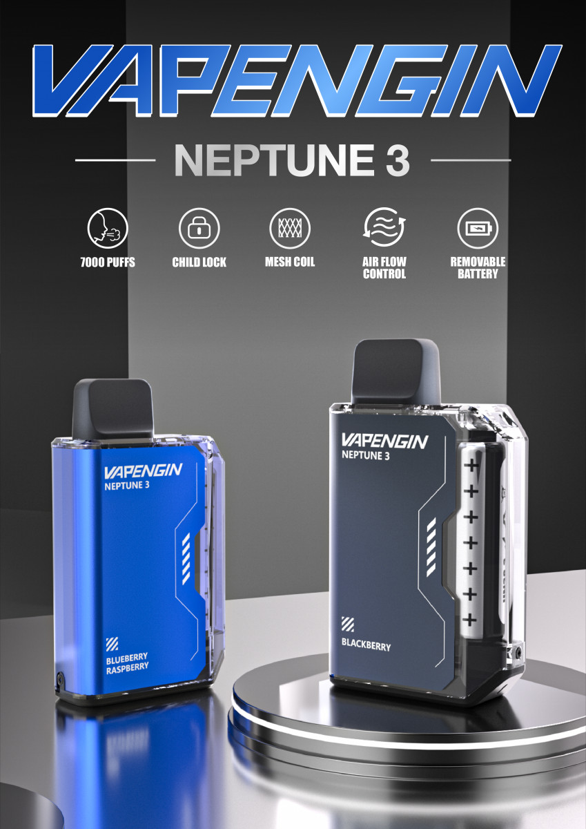 VAPENGIN NEPTUNE 3 ( DIPOSABLE VAPE ) 7000 Puffs 20 Mg Nicotine